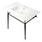 Fauceture KVPB37227W4MB 37-Inch Console Sink with Brass Legs (4-Inch, 3 Hole), White/Matte Black KVPB37227W4MB - alternate 1